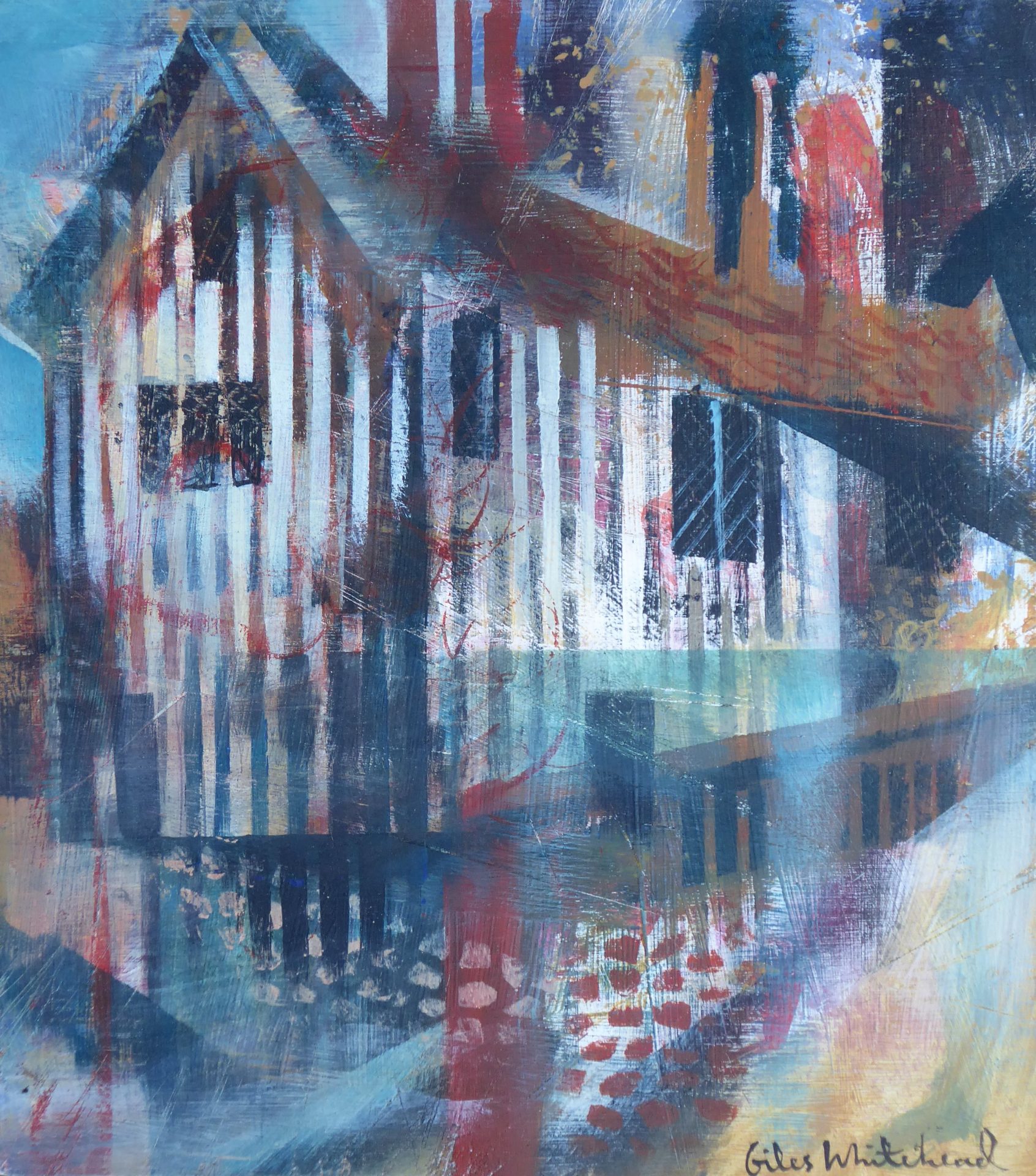 Ightham Reflections Acrylic on Wood £225 by Giles Whitehead