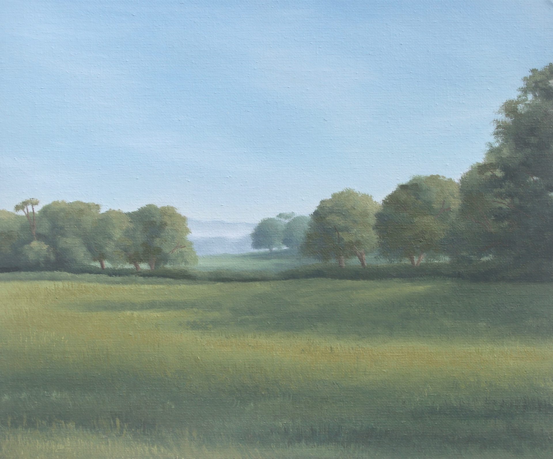 Misty Morning Sky, 2021, Oil on Canvas Board, 26 x 31cm by Hannah Buchanan
